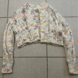 Urban outfitters multi colored light cropped cardigan